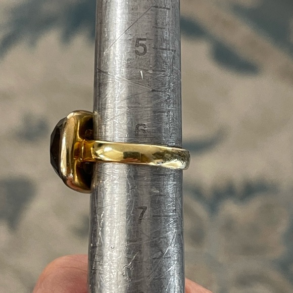 Natural labradorite gold plated solid sterling silver ring - Picture 5 of 5